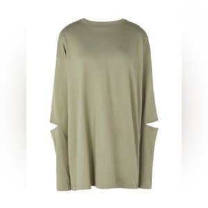 8 by YOOX Organic Cotton Cut out Detail Long Sleeve Shirt Size L Made in Italy